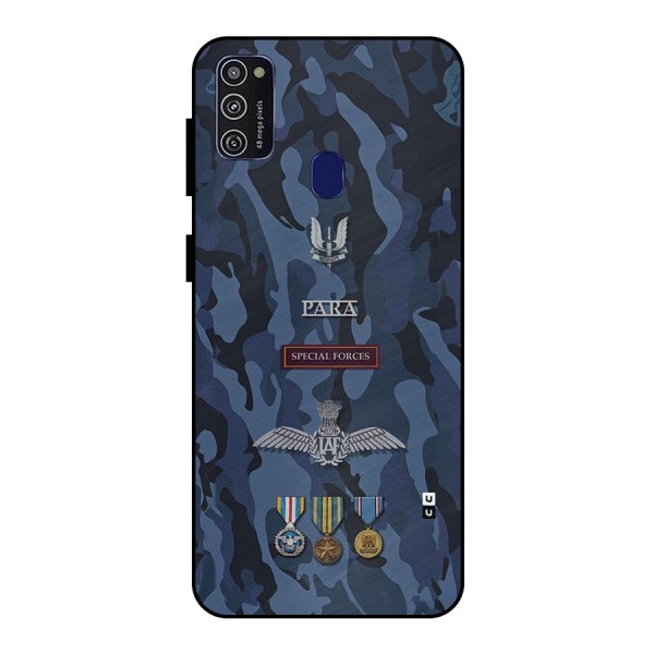 Special Forces Badge Metal Back Case for Galaxy M21