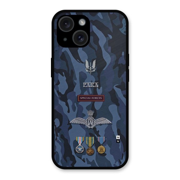 Special Forces Badge Metal Back Case for iPhone 15