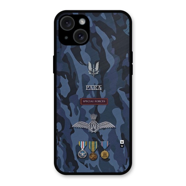 Special Forces Badge Metal Back Case for iPhone 15 Plus
