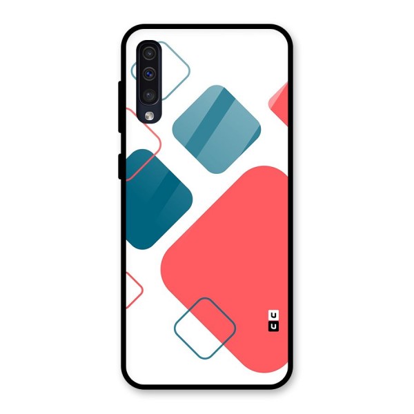 Square Pattern Beautiful Abstract Glass Back Case for Galaxy A50s