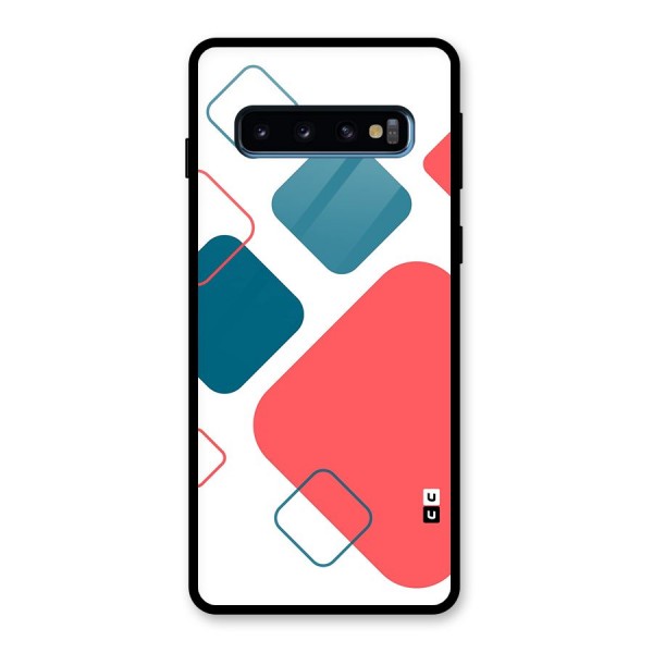 Square Pattern Beautiful Abstract Glass Back Case for Galaxy S10