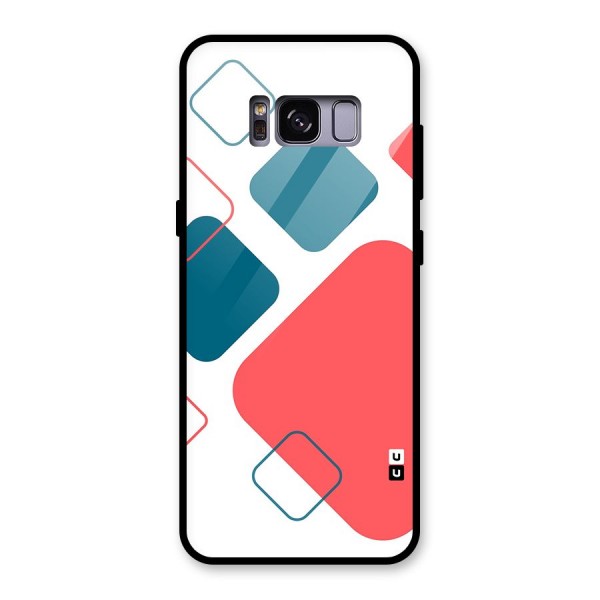 Square Pattern Beautiful Abstract Glass Back Case for Galaxy S8