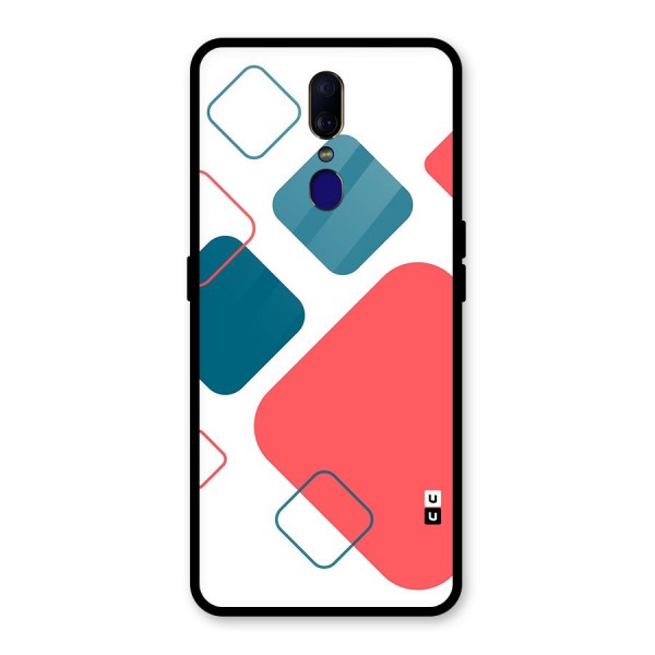 Square Pattern Beautiful Abstract Glass Back Case for Oppo F11