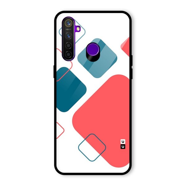 Square Pattern Beautiful Abstract Glass Back Case for Realme 5 Pro