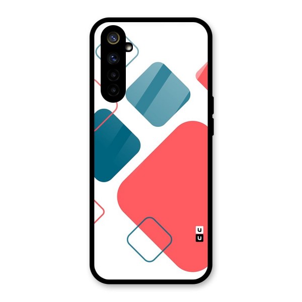 Square Pattern Beautiful Abstract Glass Back Case for Realme 6