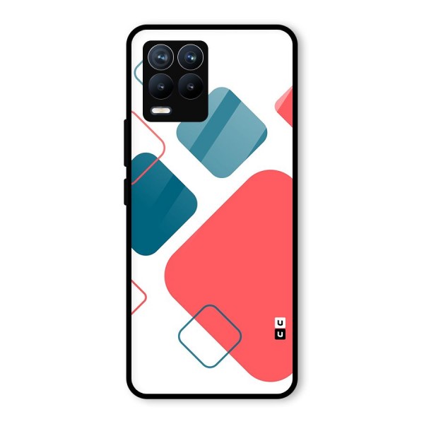 Square Pattern Beautiful Abstract Glass Back Case for Realme 8