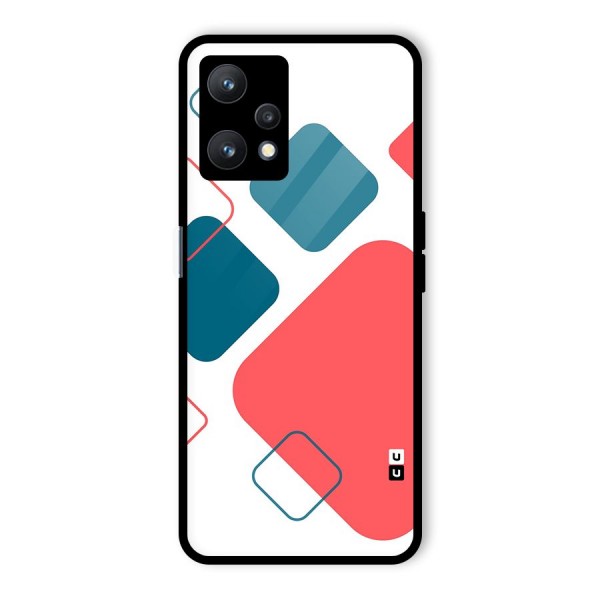 Square Pattern Beautiful Abstract Glass Back Case for Realme 9 Pro 5G