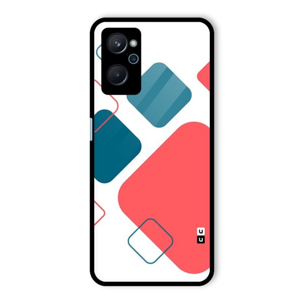 Square Pattern Beautiful Abstract Glass Back Case for Realme 9i