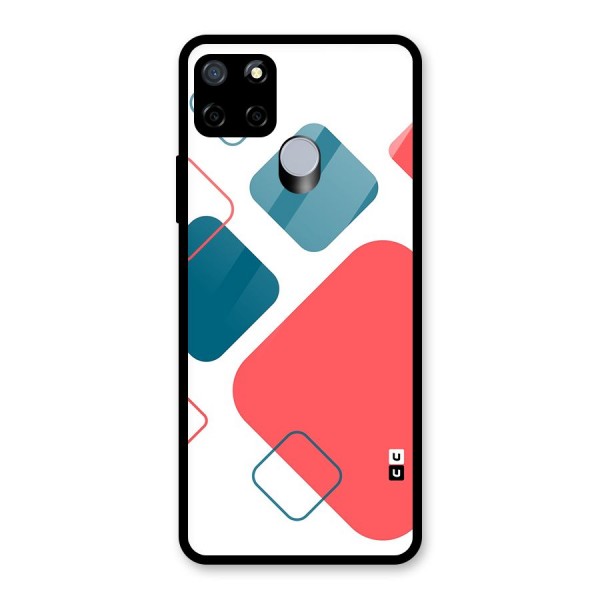 Square Pattern Beautiful Abstract Glass Back Case for Realme C15