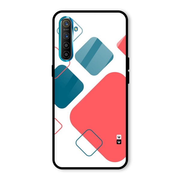 Square Pattern Beautiful Abstract Glass Back Case for Realme XT