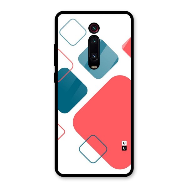 Square Pattern Beautiful Abstract Glass Back Case for Redmi K20