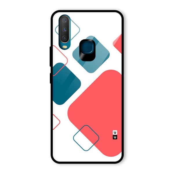 Square Pattern Beautiful Abstract Glass Back Case for Vivo Y15