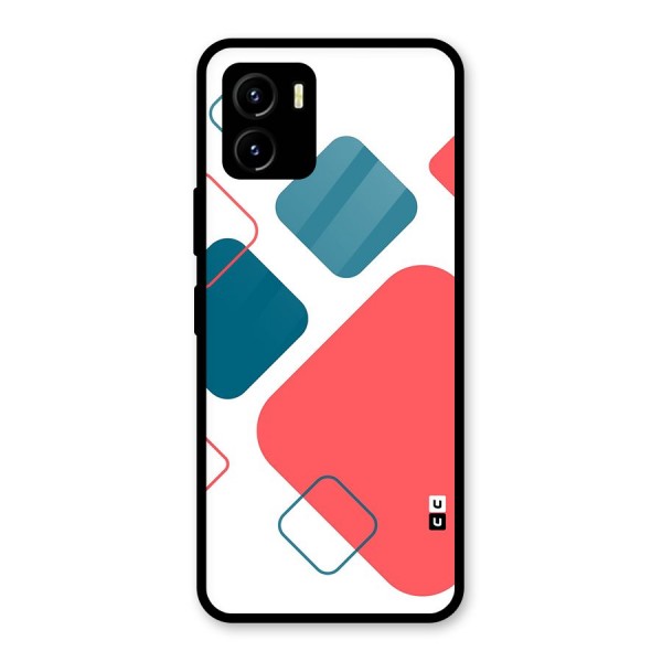 Square Pattern Beautiful Abstract Glass Back Case for Vivo Y15s