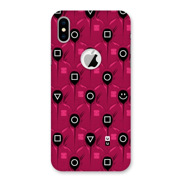 Squid Gamers Pattern Back Case for iPhone XS Logo Cut