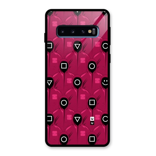 Squid Gamers Pattern Glass Back Case for Galaxy S10