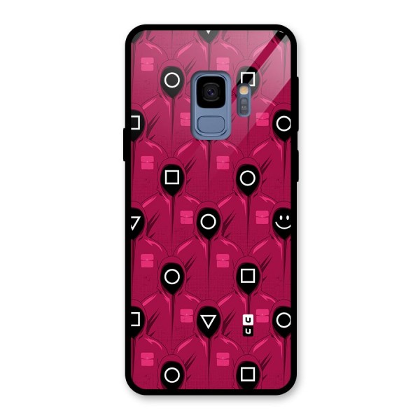 Squid Gamers Pattern Glass Back Case for Galaxy S9