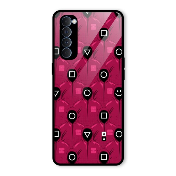 Squid Gamers Pattern Glass Back Case for Oppo Reno4 Pro