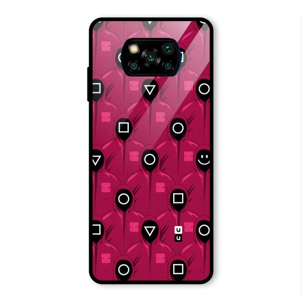 Squid Gamers Pattern Glass Back Case for Poco X3 Pro