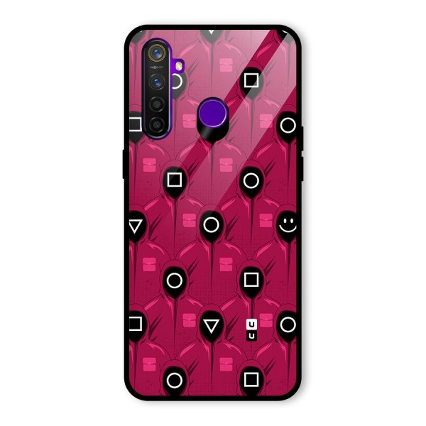Squid Gamers Pattern Glass Back Case for Realme 5 Pro