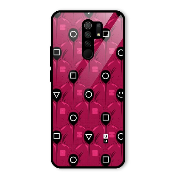 Squid Gamers Pattern Glass Back Case for Redmi 9 Prime