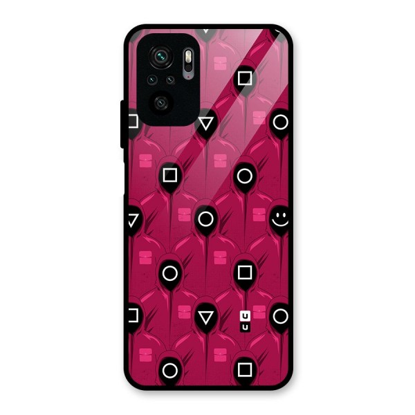 Squid Gamers Pattern Glass Back Case for Redmi Note 10