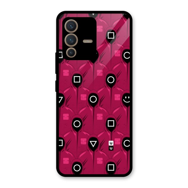 Squid Gamers Pattern Glass Back Case for Vivo V23 5G