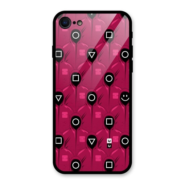 Squid Gamers Pattern Glass Back Case for iPhone 8