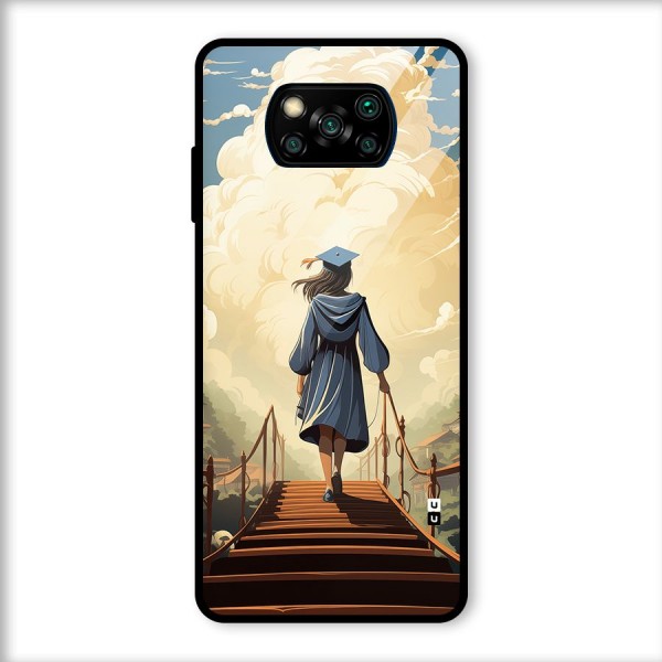 Stair Of Success Glass Back Case for Poco X3