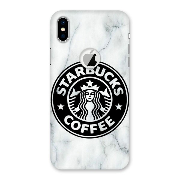 StarBuck Marble Back Case for iPhone XS Logo Cut