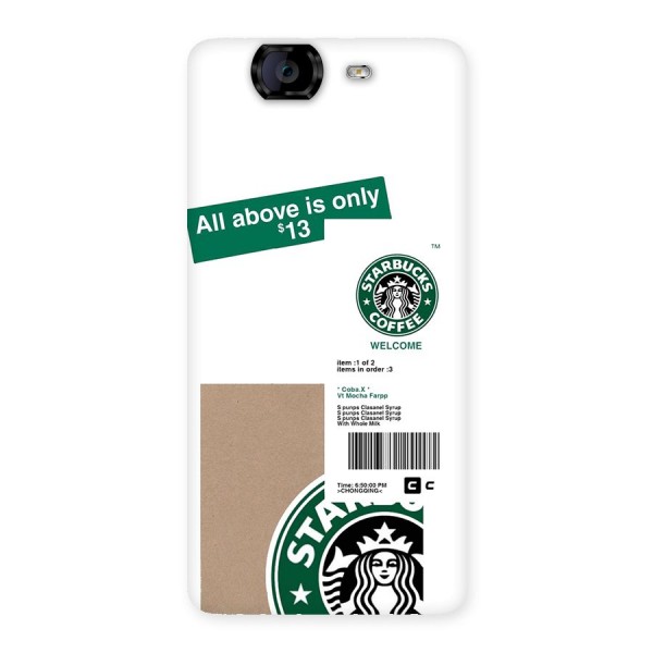 Starbucks Coffee Mocha Back Case for Canvas Knight A350