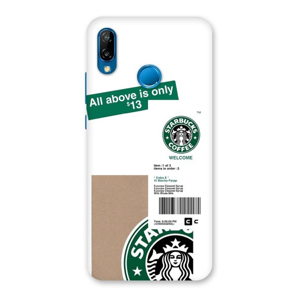 Starbucks Coffee Mocha Back Case for Huawei P20 Lite