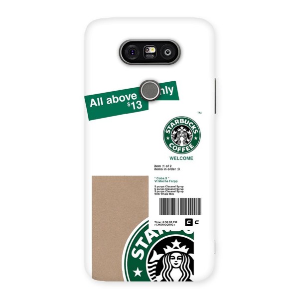 Starbucks Coffee Mocha Back Case for LG G5