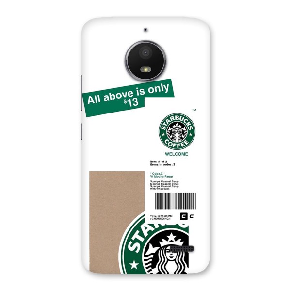 Starbucks Coffee Mocha Back Case for Moto E4