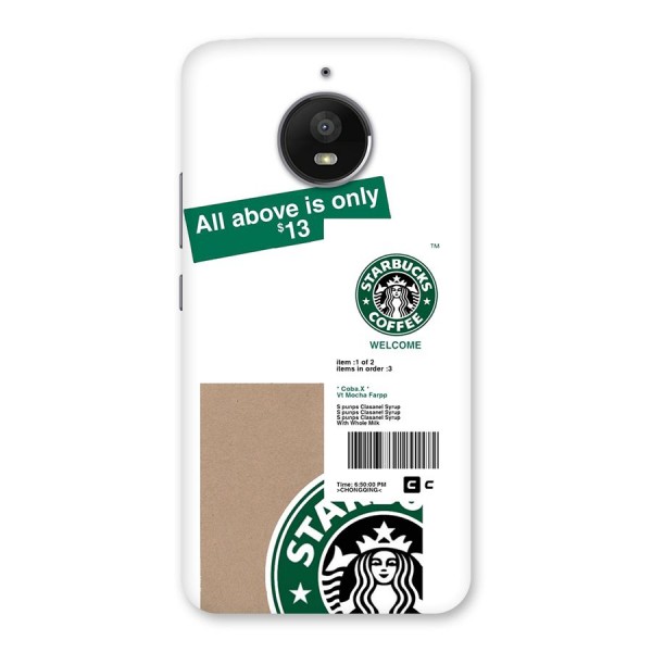 Starbucks Coffee Mocha Back Case for Moto E4 Plus