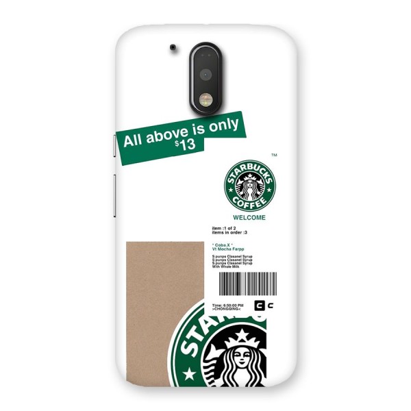 Starbucks Coffee Mocha Back Case for Moto G4