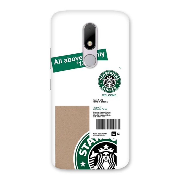 Starbucks Coffee Mocha Back Case for Moto M