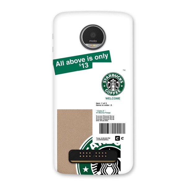 Starbucks Coffee Mocha Back Case for Moto Z Play