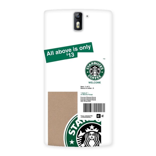 Starbucks Coffee Mocha Back Case for OnePlus One