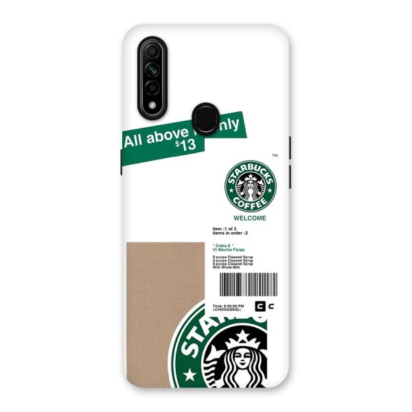 Starbucks Coffee Mocha Back Case for Oppo A31