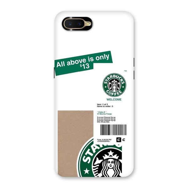 Starbucks Coffee Mocha Back Case for Oppo K1