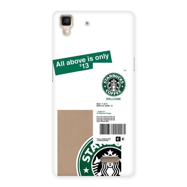 Starbucks Coffee Mocha Back Case for Oppo R7