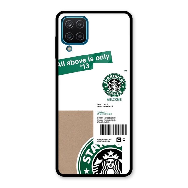 Starbucks Coffee Mocha Glass Back Case for Galaxy A12