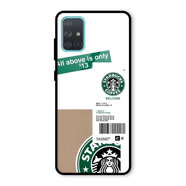 Starbucks Coffee Mocha Glass Back Case for Galaxy A71