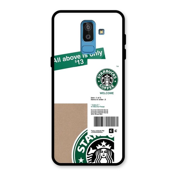 Starbucks Coffee Mocha Glass Back Case for Galaxy J8