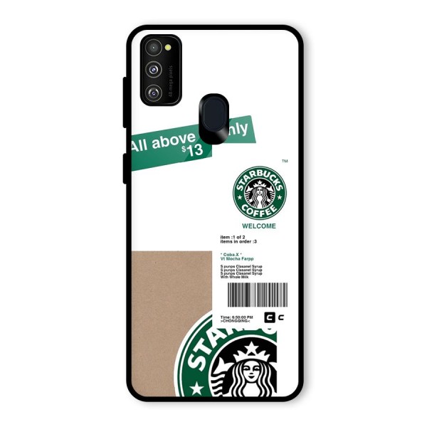 Starbucks Coffee Mocha Glass Back Case for Galaxy M21