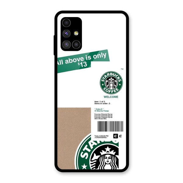 Starbucks Coffee Mocha Glass Back Case for Galaxy M51