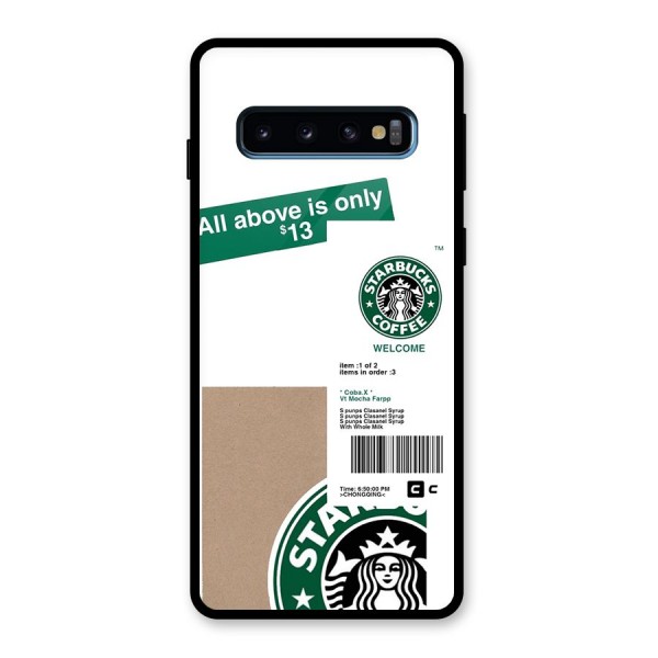 Starbucks Coffee Mocha Glass Back Case for Galaxy S10