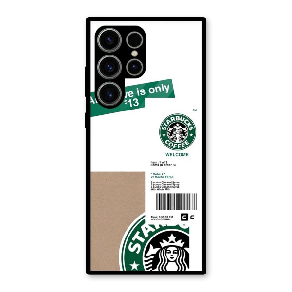 Starbucks Coffee Mocha Glass Back Case for Galaxy S23 Ultra