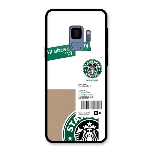 Starbucks Coffee Mocha Glass Back Case for Galaxy S9