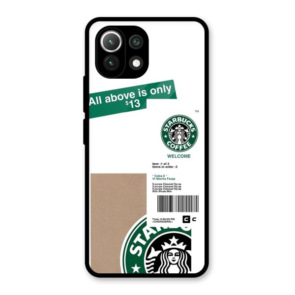 Starbucks Coffee Mocha Glass Back Case for Mi 11 Lite